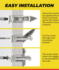 Heavy Duty Drywall Anchors And Screws Kit Including Toggle Anchors And Self Drilling Zinc Plastic Anchors for easy installation steps