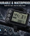 Backlit LCD Display Screen For E Bikes Fits Q20, H20, H26 Pro Electric Bicycles, waterproof and durable, mounted on handlebar.