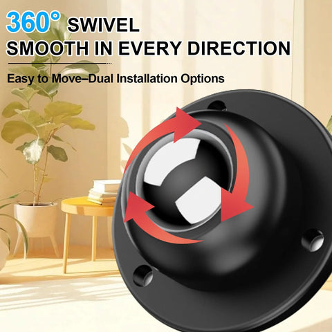 Self Adhesive Caster Wheels 360 Degree Rotating Swivel Castors 1 Inch Steel Universal Wheel with dual installation options