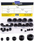 NPT Pipe Plug Set Pro Grade 25 Pieces, Carbon Steel Male Thread Plugs, One Eighth Inch To Three Quarters Inch, Internal Allen Head, Pipe Thread Assortment Kit In Durable Storage Case