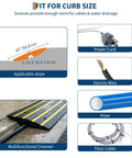 Heavy Duty Rubber Curb Ramps 2 Pack For Driveway Transition And Low Clearance Rides with grooves for cables and drainage.