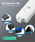 USB rechargeable power feature for Clip On Book Light With USB Rechargeable Power, Eye Friendly White LED Reading Lamp For Bedside Reading.