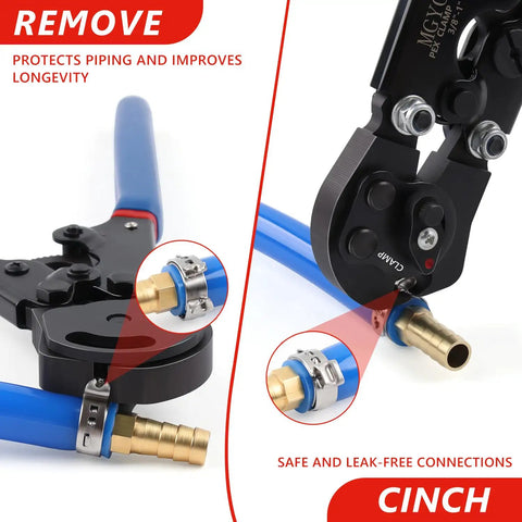Cinch And Remove Dual Function Pex Crimp Tool With Ratchet Pex Pipe Crimper for crimping and clamping PEX tubing with clamps