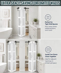 Upgrade Your Living Space With These Kickback Style Bifold Barn Doors Featuring Smooth Gliding Frosted Glass Panels 28X84 Inches for tight wall spaces.