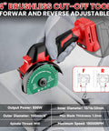 Cordless Cut Off Tool Built To Crush It With 18V Battery System, 18,000 RPM Brushless Motor, 4 Inch Cutting Blades (2 Pack) With Dust Cover