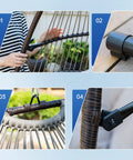 Assembly details of Cozy Outdoor Hanging Egg Chair With Stand And UV Resistant Cushion Indoor Outdoor Swing Seat.