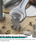 Bolt Extractor Kit And Screw Extractor Set With 40 Left Hand Heavy Duty Cobalt Drill Bits And Easy Out tool in use