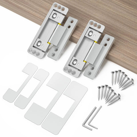 Ultra Thin Concealed Door Hinges 2 Pack For Secret Doors Invisible Hinges That Are Adjustable Quiet And Smooth Hidden Door Hardware