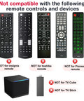 Image showing remote controls and devices not compatible with the Universal Replacement Remote For All Insignia Toshiba Pioneer TVs.