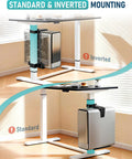 Heavy Duty Under Desk PC Mount With No Drill Clamps keeps CPU secure with adjustable standard and inverted mounting options.