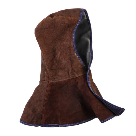 Brown Five Pack Cowhide Welding Hood Cap And Neck Drape For Welders And Metalworkers, Heavy Duty Protective Head And Neck Cover