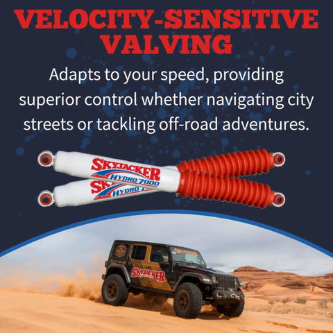 Hydro 7000 Series Front And Rear Hydraulic Action Shocks for 1973-1986 4WD K10 K15 K20 K25 pickups with Jeep off-roading