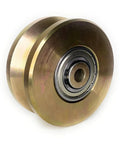 Heavy Duty Built Tough 4 Inch V Groove Gate Caster Wheel Roller With 3000 Lb Capacity Double Bearing Includes Three And A Quarter Inch Screw Washer And Nut Corrosion Resistant Sliding Roller