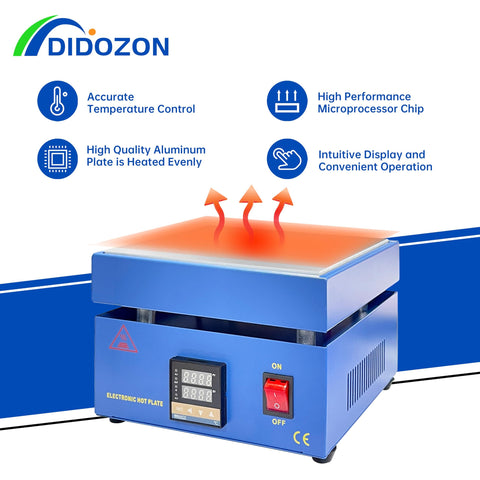 Powerful 850W Soldering Hot Plate With 110V LED Microcomputer Controller showing heating surface and control panel