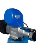 Valve Cap Protector for Diving Tanks Durable and Impact Resistant Guard that Fits Standard Sizes in blue on scuba tank valve.