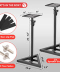 Speaker Stand Set for Play 1 and Play 3, Adjustable 26 to 52 Inch Height, Heavy Duty Three-Point Triangle Base With Floor Spikes