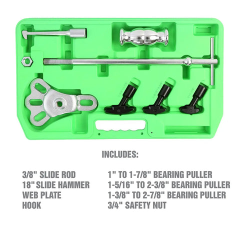 Heavy Duty Rear Axle Puller Set With A Tough Slide Hammer To Easily Yank Stubborn Bearings Off Flanged Axles On Cars And Trucks Helps You Fix Your Ride Fast Includes Adapter Kit And Carry Case