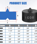 Product size chart for Hardcore Auto Gear And Pulley Puller Set With Shaft Protector, showing dimensions and part numbers.