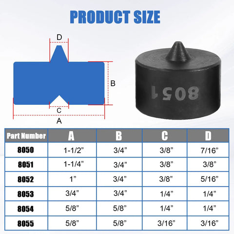 Product size chart for Hardcore Auto Gear And Pulley Puller Set With Shaft Protector, showing dimensions and part numbers.
