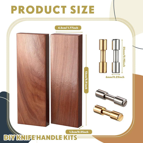 20 Sets Brass And Stainless Steel Bracket Bolt Fasteners With Four Ironwood Knife Handle Scales And 6 mm Pins