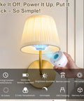 Top Tier Battery Operated Wall Sconces With Wrinkle Free Fabric Shade And Handy Remote Control For Chill Ambient Bedroom Lighting Modern Room Upgrade Set with remote in hand and dimming feature.