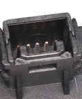 Close-up of connector slot on Main Hvac Blend Door Actuator For Cars Trucks, showing metal pins for electrical connection.