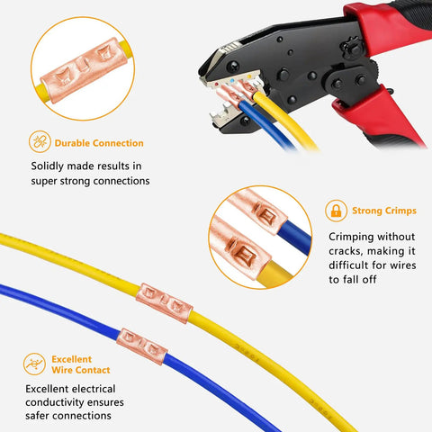 115 Piece Non Insulated Butt Splice Connector Kit For 8 To 26 AWG Wire Heavy Duty Pure Copper Seamless Barrel Connectors