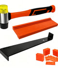 DIY Friendly Laminate Wood Floor Installation Kit With Tapping Block Pull Bar Double Sided Notches Floor Spacers Rubber Mallet And Vinyl LVP Tools For Quick Easy Scratch Free Floor Fitting At Home kit components