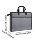 High Quality Oxford Zippered Document Bag With Sturdy Handle Tote, gray, 38cm x 30cm, ideal for carrying files and documents.