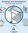 Beefy Heavy Duty 2 Tier Utility Cart On Wheels With Handle For Commercial Use NSF Certified Metal Rolling Cart features