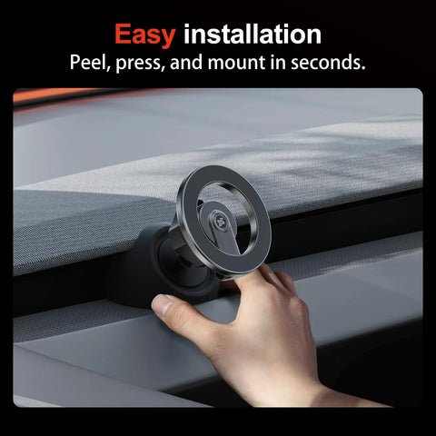 Magnetic Phone Mount For Tesla Model 3 Highland And Model Y Juniper – 360 Degree Rotating Dashboard Mount being installed