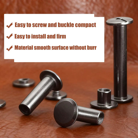 Top Shelf Chicago Screw Kit 120 Piece Set Heavy Duty Carbon Steel Barrel Nuts, smooth threads, ideal for leather repair.