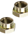 Front Wheel Bearing And Hub Assembly 4 Piece Set With ABS Sensor And CV Spindle Nuts, 5 Lug, Fits Chevy Malibu Classic 1997 2005, Pontiac Grand Am 1999 2005, Oldsmobile Alero 1997 2004, two CV spindle nuts, metallic finish.