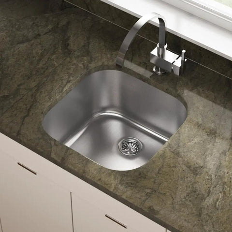 Undermount 20 Inch Bar Sink In Stainless Steel With Square Bowl, Brushed Satin Finish, 18 Gauge, 304 Grade Steel installed