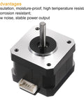 NEMA 17 stepper motor for 3D printers with advantages such as insulation, moisture-proof, high temperature and corrosion resistance, low noise.