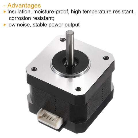 NEMA 17 stepper motor for 3D printers with advantages such as insulation, moisture-proof, high temperature and corrosion resistance, low noise.