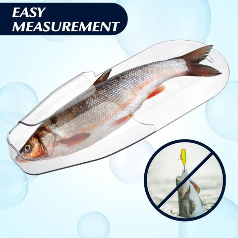 Two Pack Crappie Fast Check Fish Measuring Board 13.5 By 5.3 Inches Plastic Ruler For Quick Length Estimates, Easy Clean Bump Board Kit In Blue And White, fish on board