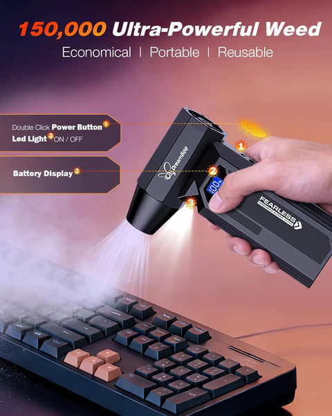 Beast Mode Cordless Air Duster With LED Display and Four Gear Rechargeable Blower 150000 RPM cleaning keyboard