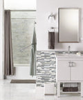 Modern bathroom with Voss Slick Brushed Nickel 24-Inch Towel Bar Wall Mounted For Bathroom Upgrade, Warm Gray Finish, Model YB5124BN