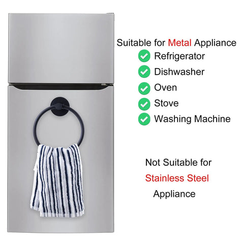 Magnetic Towel Ring Holder For Fridge And Kitchen Heavy Duty Magnetic Rack That Grips Damp Towels Adjustable Distance From Surface on fridge