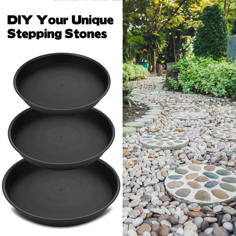 Three Size Round Stepping Stone Molds For Concrete Or Garden Path DIY Outdoor Walkway Kit In 8.86 Inch 10 Inch And 11.22 Inch Sizes