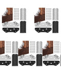 Heavy Duty Stainless Steel Corner Brackets Built Like A Tank Right Angle Connectors Set Of 100, with screws and plates laid out on surface.