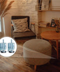 Adjustable Cabinet Feet Pads For Tables Sofas And Wardrobes Steel Leveling Feet inset over cozy living room scene