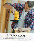 Beefy Heavy Duty Woodworking Clamp With Quick Action Hold Down For Carpentry Projects, T Slot Clamp For Diagonal Cuts And Notches