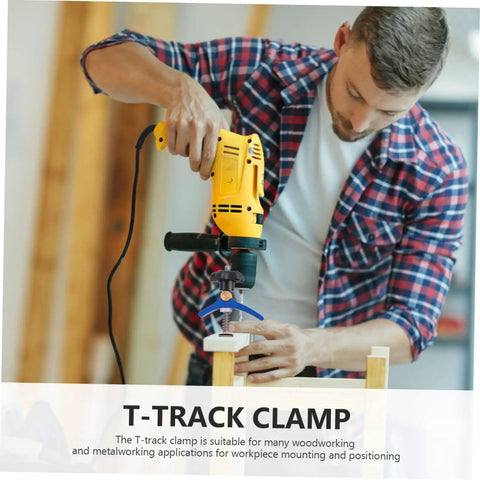 Beefy Heavy Duty Woodworking Clamp With Quick Action Hold Down For Carpentry Projects, T Slot Clamp For Diagonal Cuts And Notches
