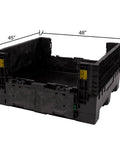 Kickass Workhorse Industrial Grade Collapsible Bulk Box With 1700 Pound Capacity And Four Way Forklift Access For Warehouse Material Handling And Retail Storage Made In Usa, 48x45x25 inches