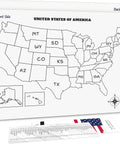 United States Map Dry Erase Whiteboard For Classroom 11x14 Kid Friendly Travel USA Learning Tool, Geography Practice