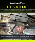 Mechanic uses Two Pack Rechargeable 1500 Lumen COB LED Work Light With Magnetic Base And Hook Hands Free Trouble Light IPX4 Waterproof in garage