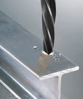 Three Quarters Inch Reamer Drill Bit For Steel Metal Wood HSS Tapered Bridge Reamer Bit in action on metal beam
