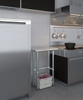 Real Deal Heavy Duty Stainless Steel Work Table With Spacious Open Base Clearance NSF Approved Utility Bench Garage And Laundry 24 Inch By 14 Inch Built Different For Serious Home Projects in a modern kitchen.
